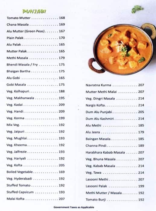 Classic pure veg Andheri East menu