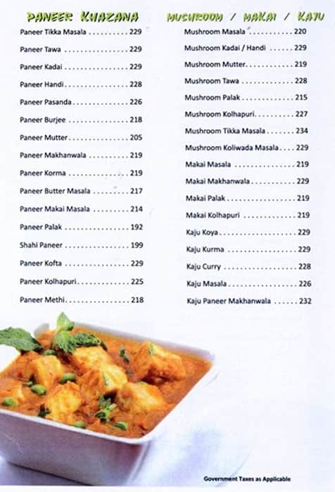 Classic pure veg Andheri East menu