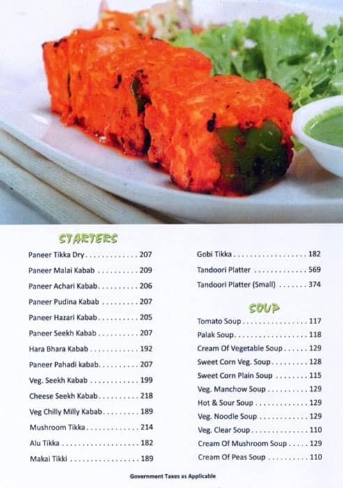 Classic pure veg Andheri East menu