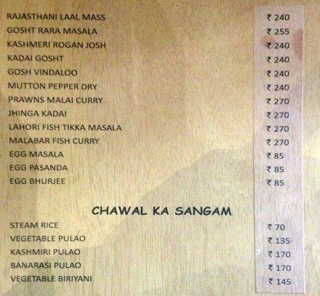 Menu at The Square Plate, Bengaluru