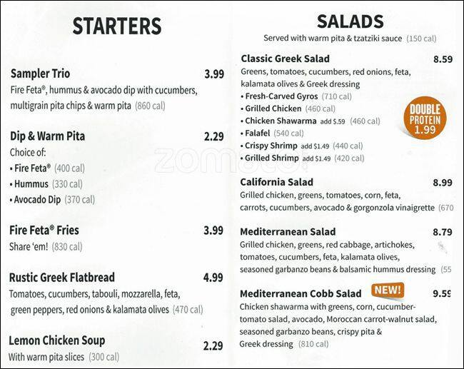 Daphne's California Greek Menu Urbanspoon/Zomato