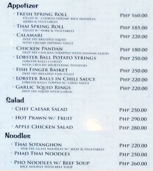 Oriental Spoon Menu, Menu for Oriental Spoon, Maribago, LapuLapu City