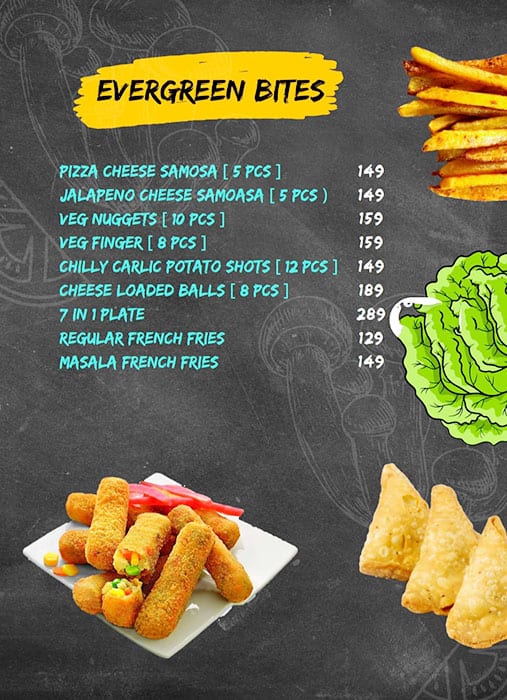 Menu at Picasso cafe, Vadodara
