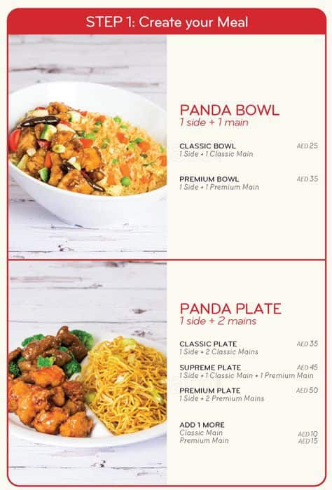 panda express menu catering