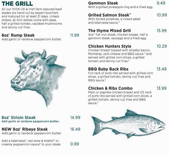 Menu at Thyme Premier Inn Ealing, London