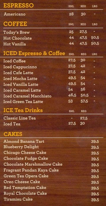 Menu at The Coffee Bean & Tea Leaf cafe, Central Jakarta, Grand ...