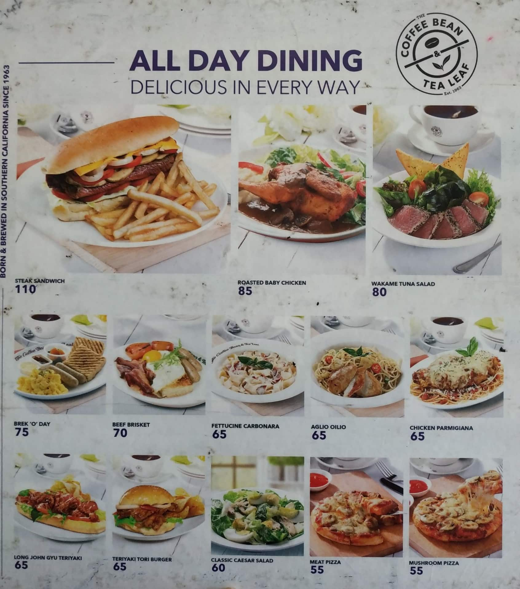 The Coffee Bean & Tea Leaf Menu - Zomato Indonesia