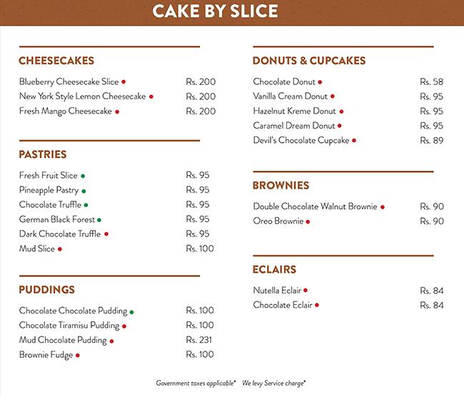 The Cherry Tree Cafe menu