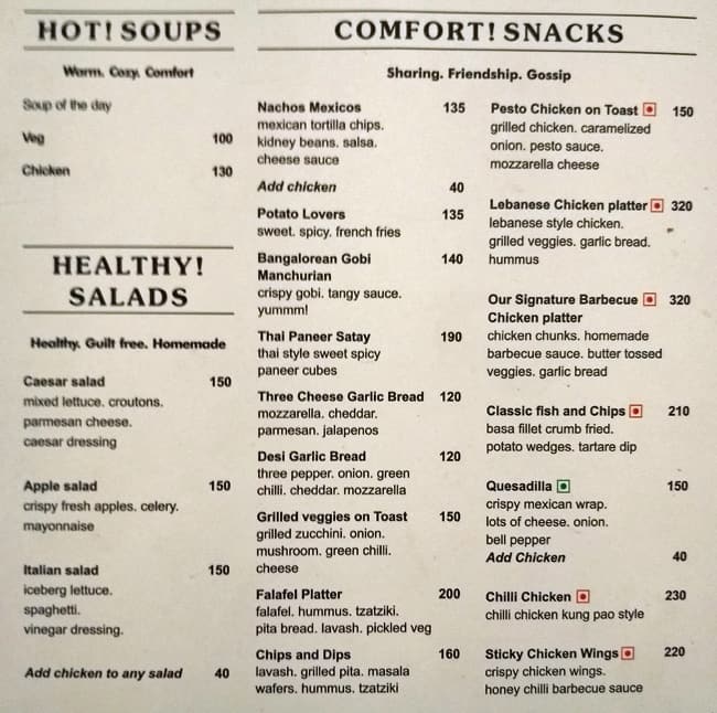 The Cherry Tree Cafe Menu, Menu for The Cherry Tree Cafe, Nirala Nagar