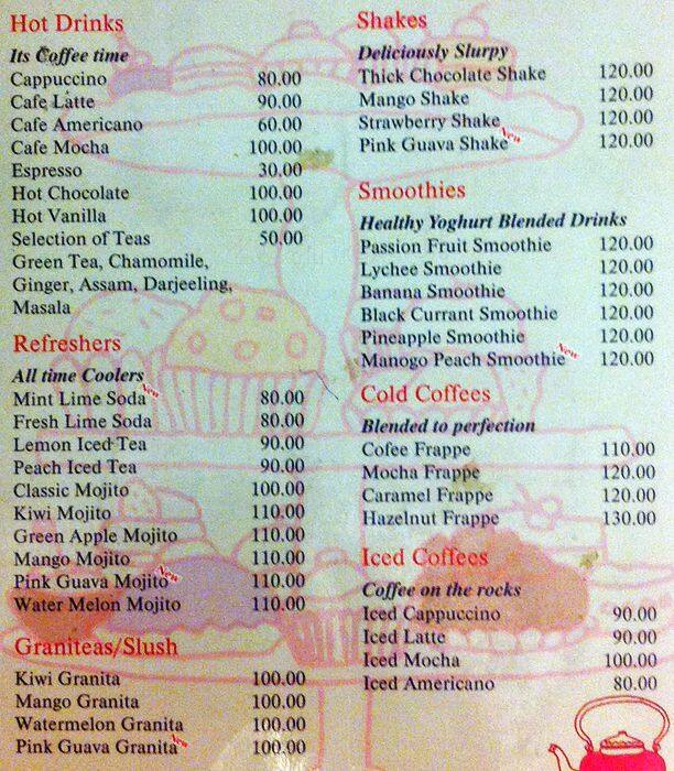 The Cherry Tree Cafe Menu, Menu for The Cherry Tree Cafe, Nirala Nagar