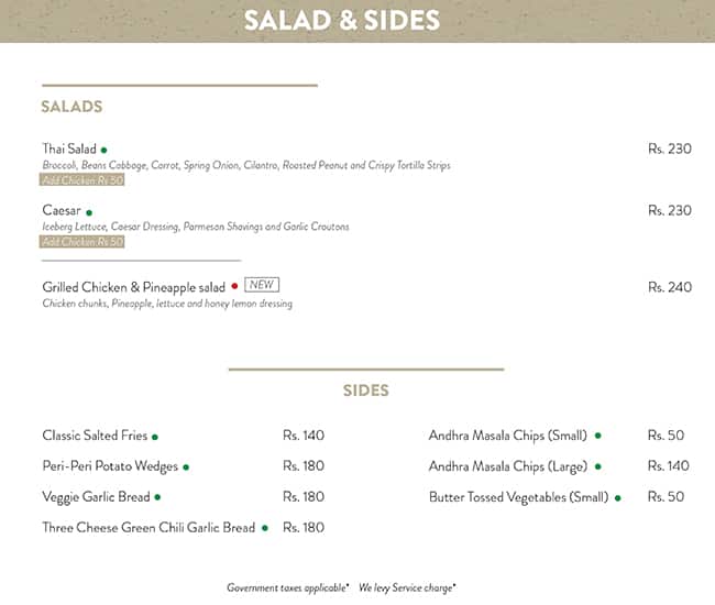 The Cherry Tree Cafe menu