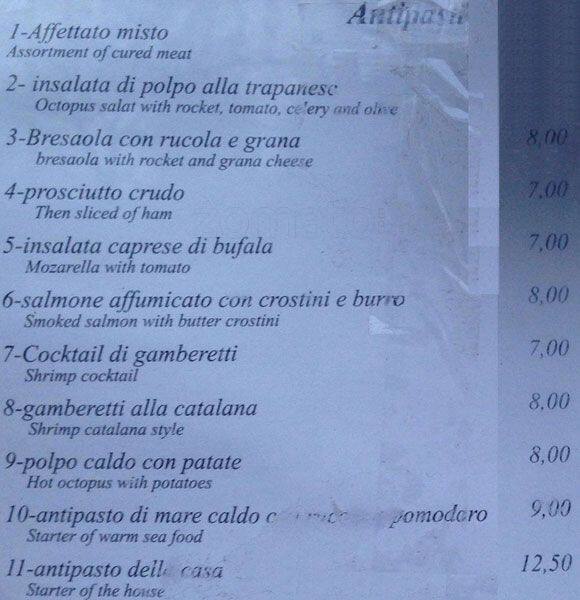 Menu di Buona Idea 
