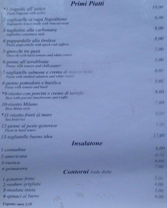 Menu di Buona Idea 