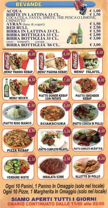 Menu di Mekan Kebap 