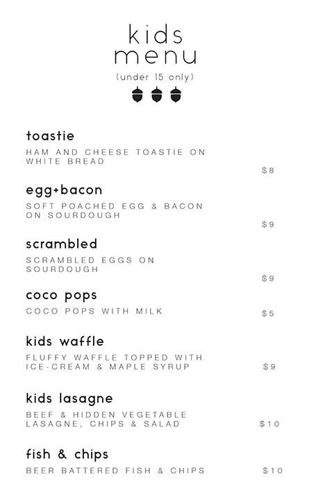 The Oaks Cafe Menu For Surrey Hills Melbourne The Oaks Cafe Surrey Hills Menu