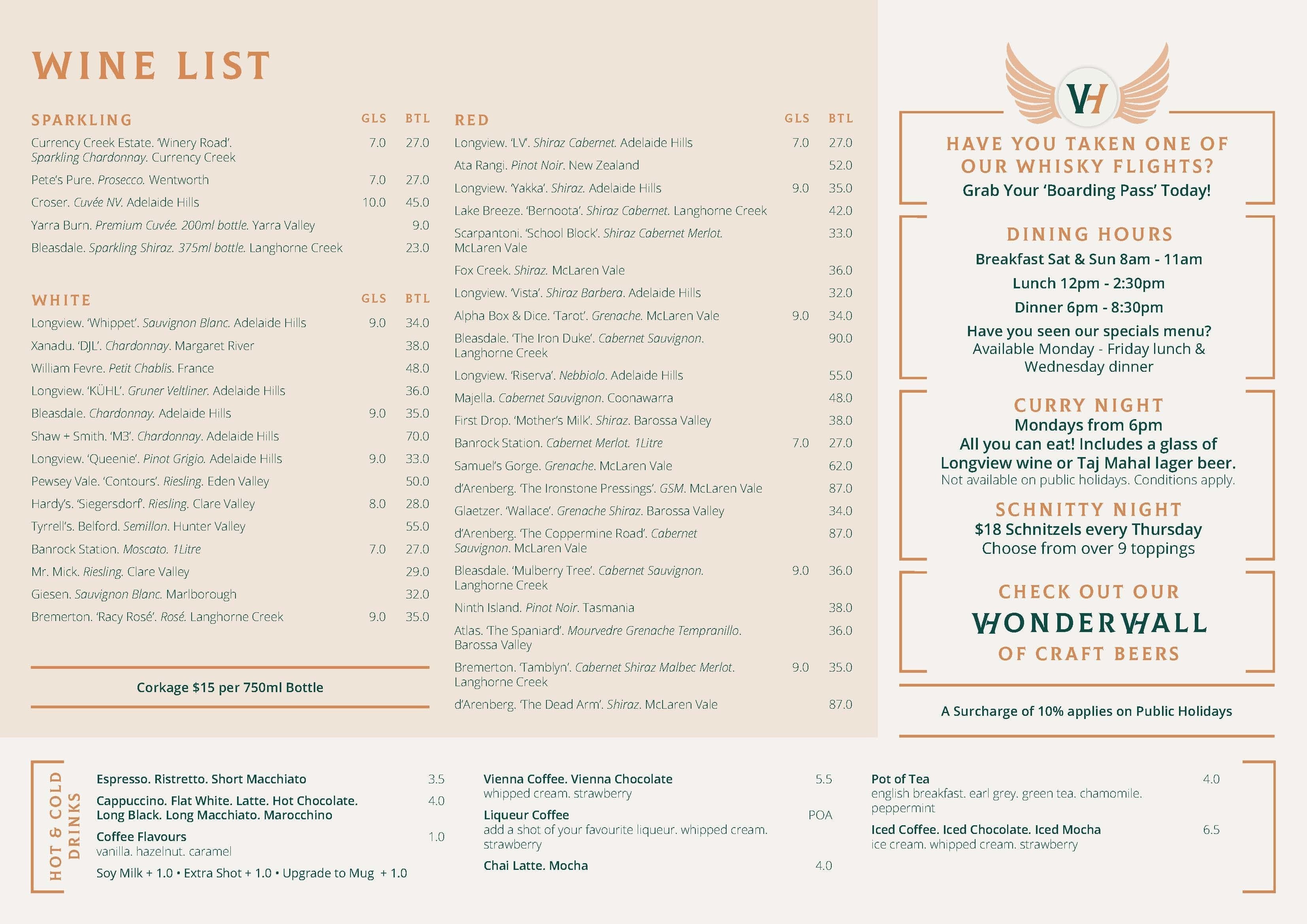 Menu at Victoria HotelStrathalbyn pub & bar, Strathalbyn