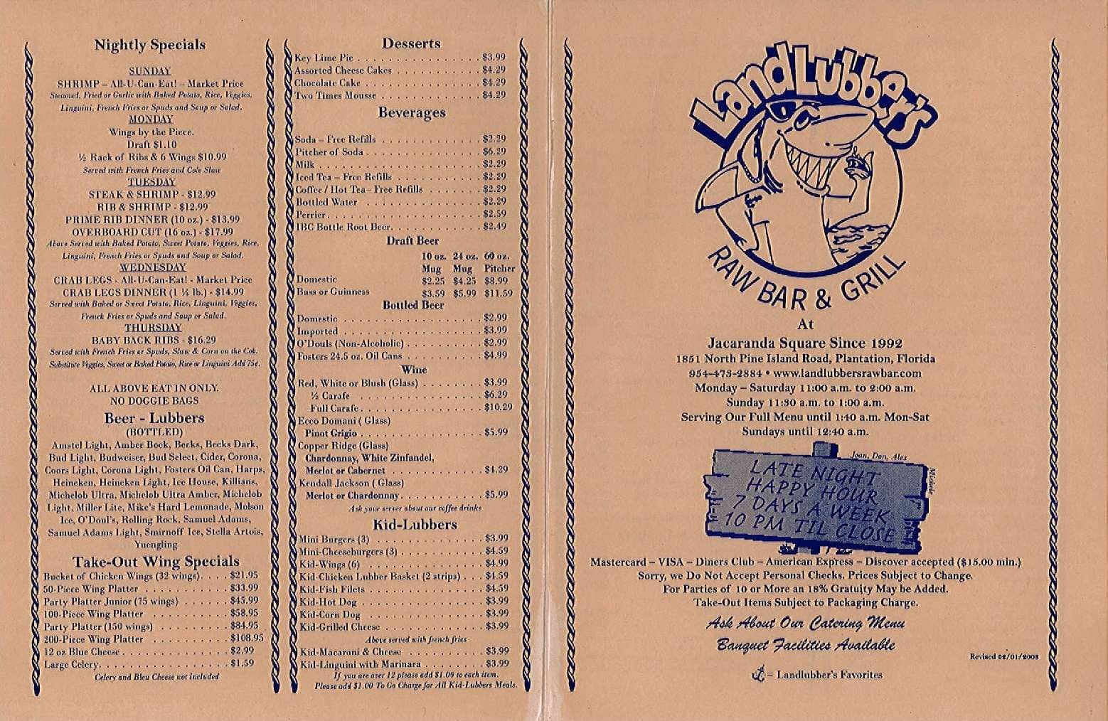 Landlubber's Raw Bar & Grill Menu Urbanspoon/Zomato