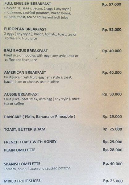 Bali Bagus Menu, Menu for Bali Bagus, Legian, Bali - Zomato Indonesia