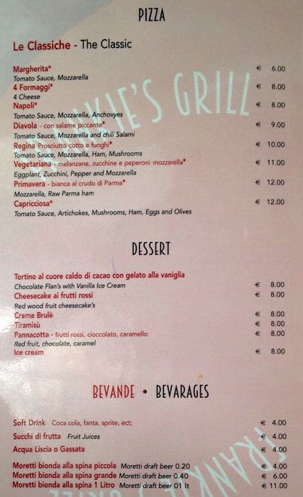 Menu di Frankie's Grill 