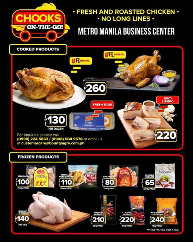 chicken to go menu