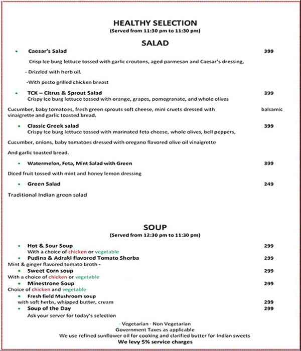 Ni Hao Restaurant menu