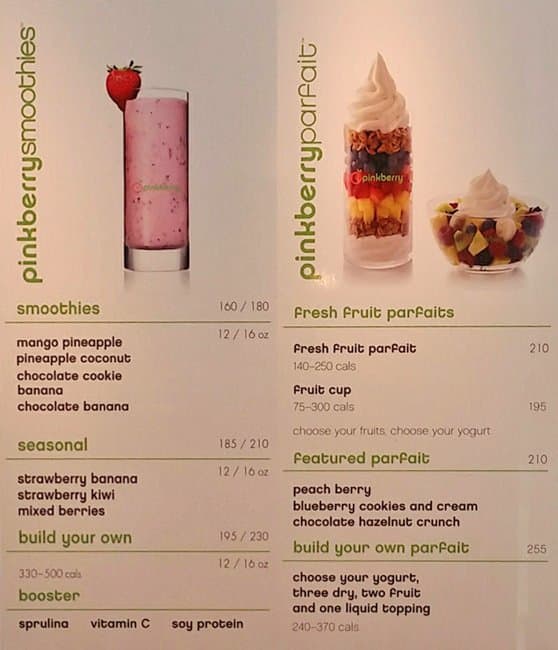 Pinkberry Menu, Menu for Pinkberry, Rockwell, Makati City Zomato