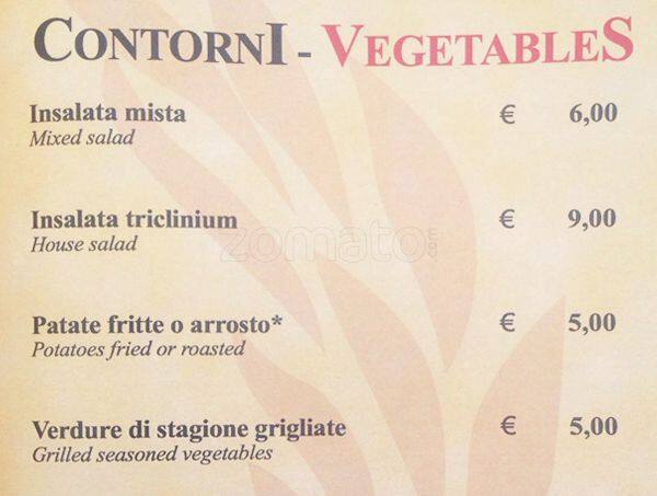 Menu di Triclinium 