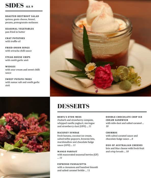 Menu at The Hackney Hotel & Function Centre restaurant, Hackney, 95