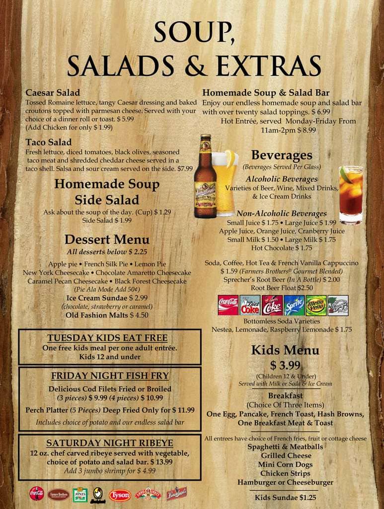 Menu at 29 Pines restaurant, Eau Claire