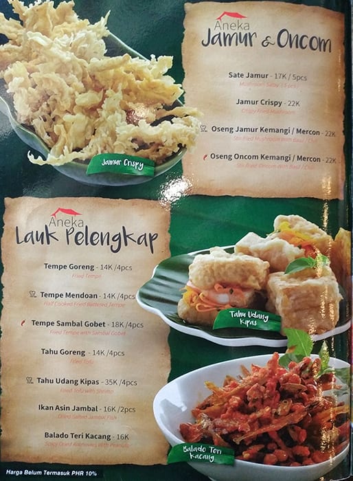 Menu Makanan Waroeng Sunda Serpong