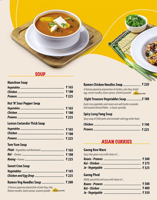 Menu of Yum Asia, Kharghar, Navi Mumbai