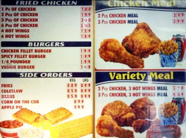 kansas chicken menu