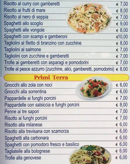 Menu di Pesce Azzurro 