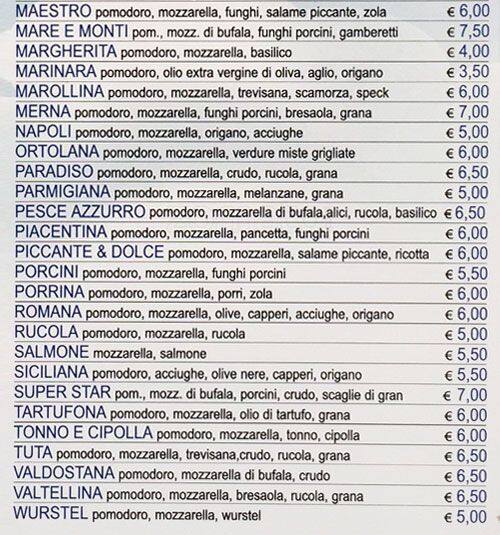 Menu di Pesce Azzurro 