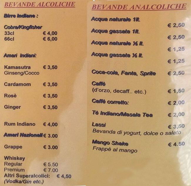 Menu di Ristorante Indiano Aangan 