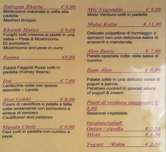 Menu di Ristorante Indiano Aangan 