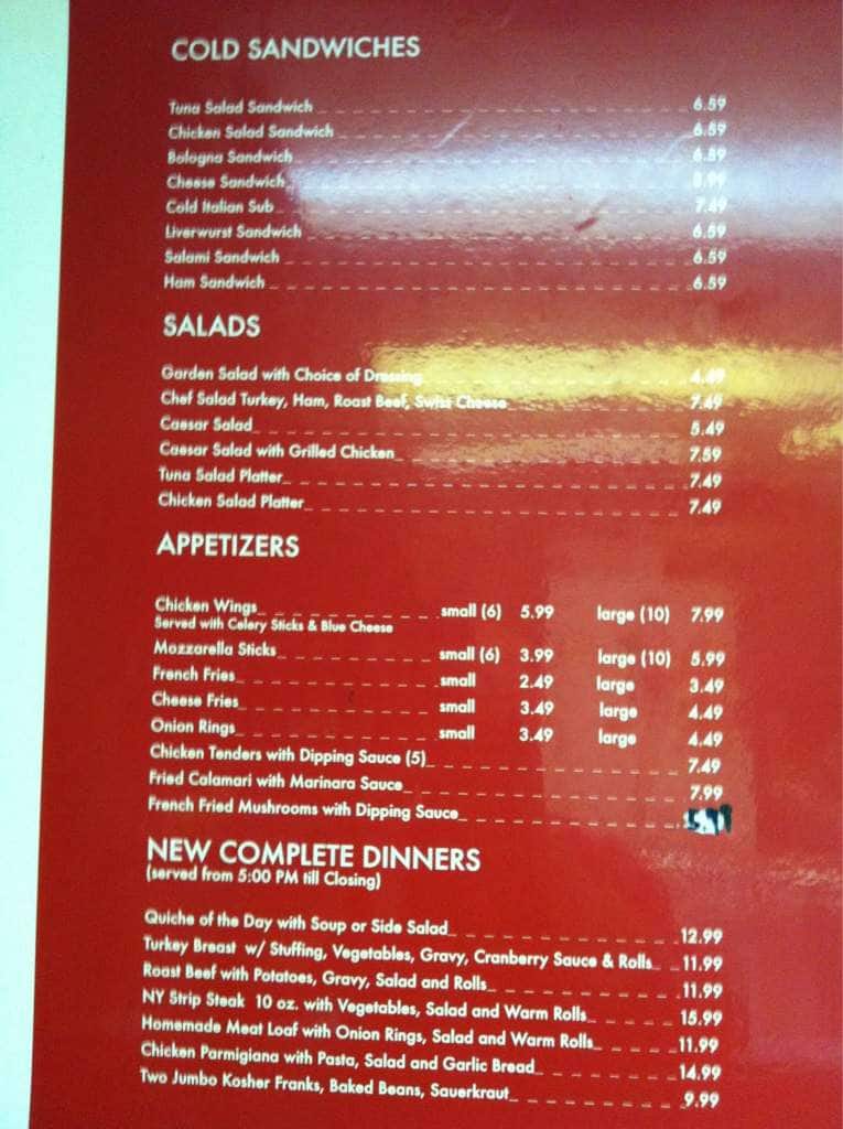 Menu at Stage Door Deli restaurant, Alexandria