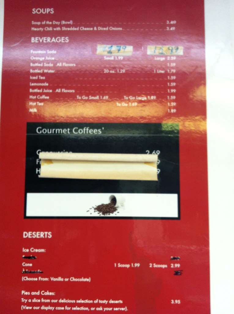 Menu at Stage Door Deli restaurant, Alexandria