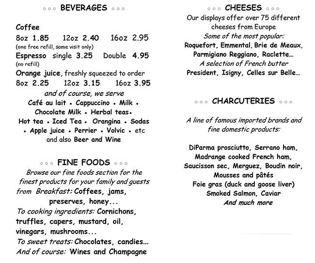 Menu at Croissan'Time French Bakery, Fort Lauderdale