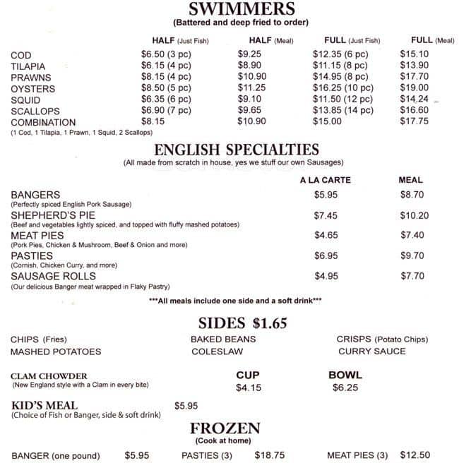 Gb Fish And Chips Menu Menu For Gb Fish And Chips Lakewood Denver