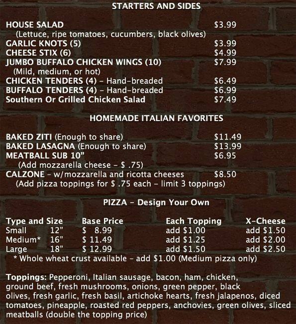 New York Pizza Pub Menu, Menu for New York Pizza Pub, New Braunfels
