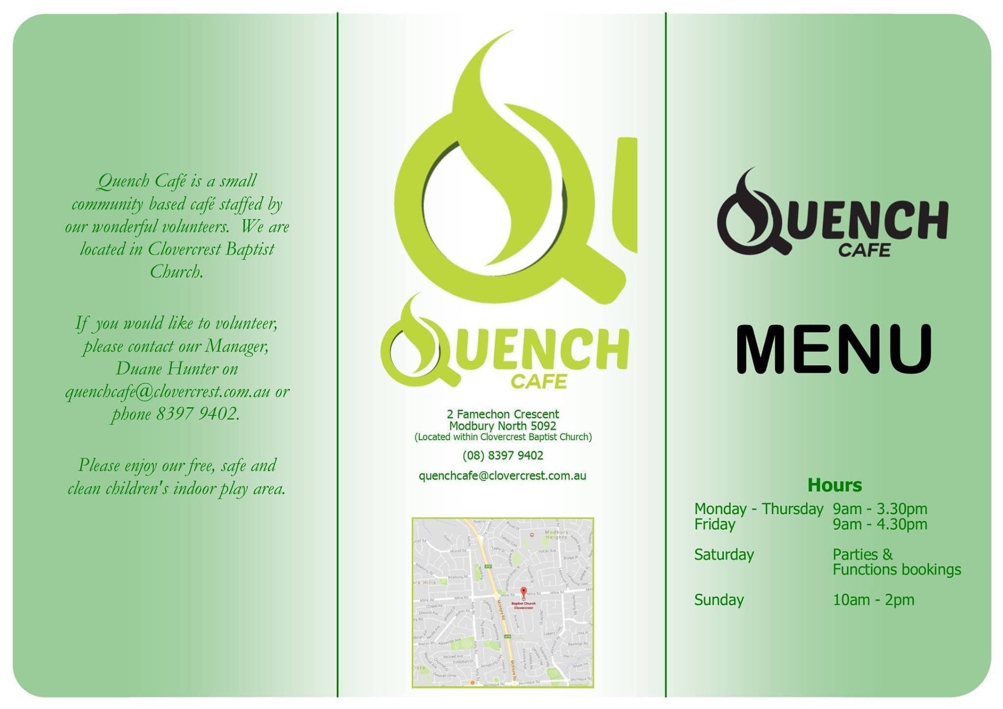 Quench Cafe Menu, Menu for Quench Cafe, Modbury North, Adelaide Urbanspoon/Zomato