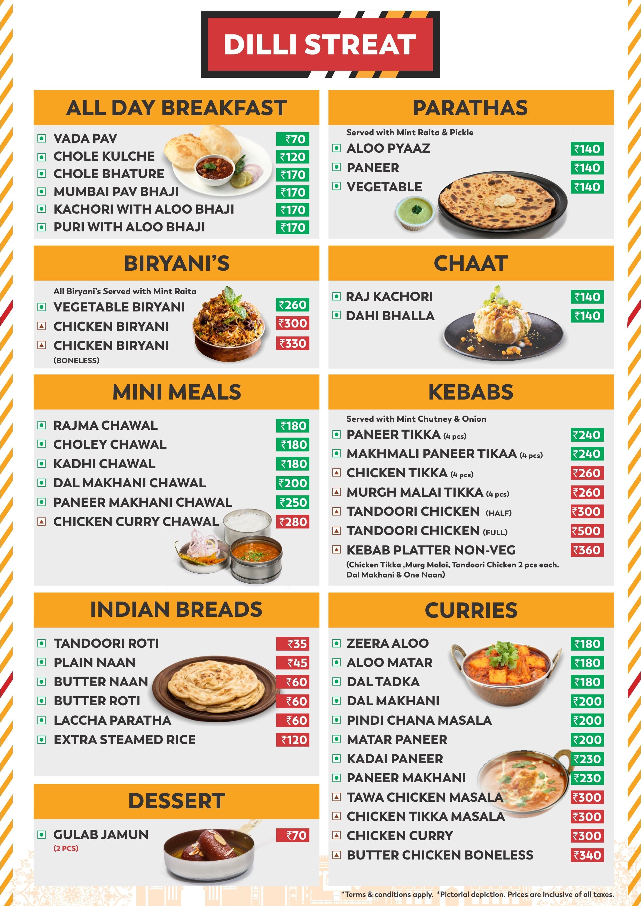 Menu of Dilli Streat, Sector 44, Noida