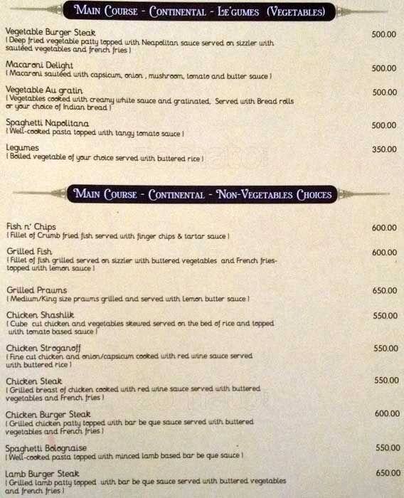 Sandy’s Cafe 24 Hours Coffee Shop menu