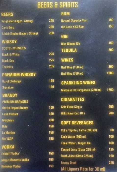 Poison Bar - The Checkers Hotel menu