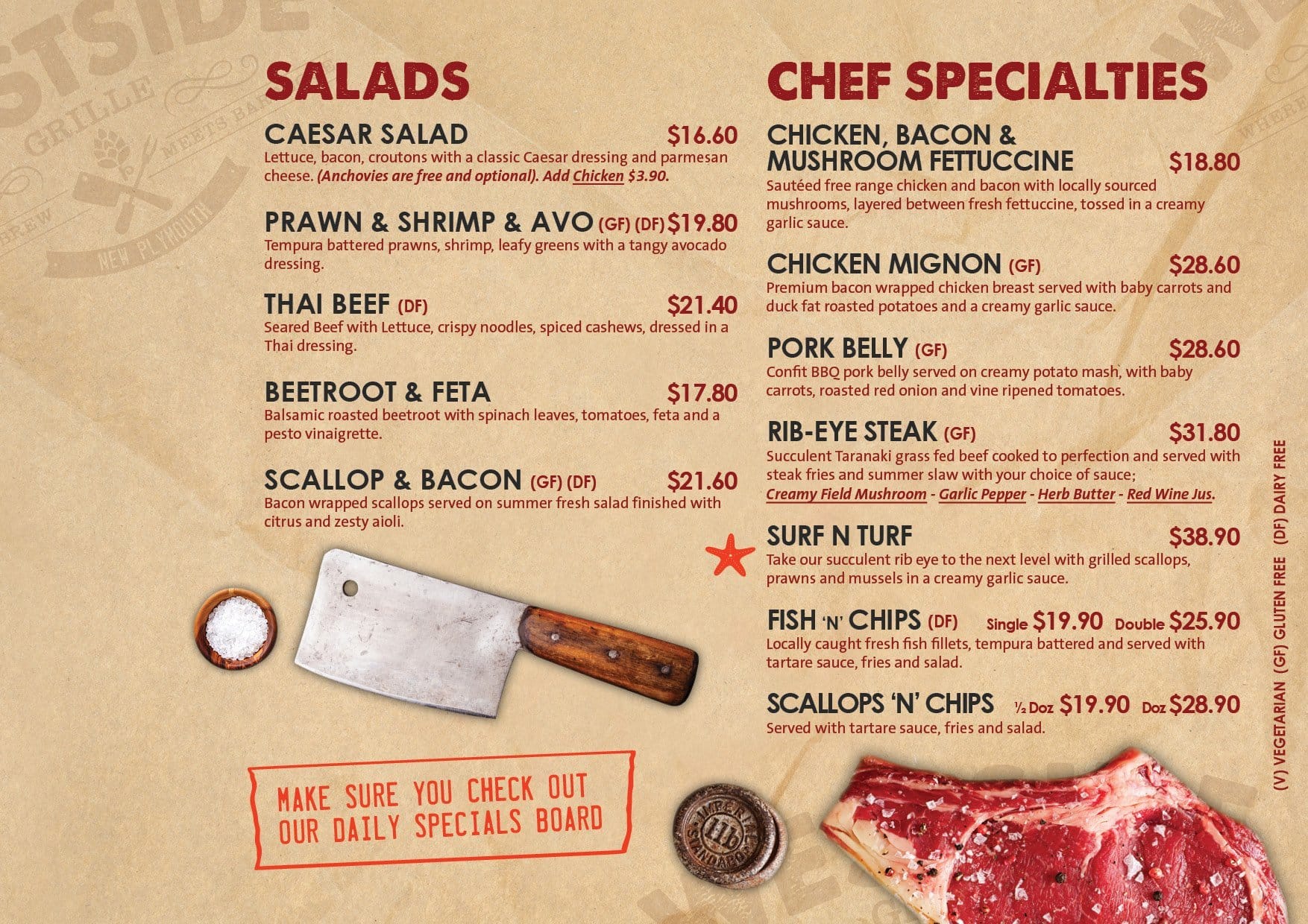 Westside Grille Menu, Menu for Westside Grille, Westown, New Plymouth Menumania/Zomato