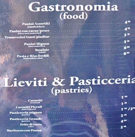 Menu di Route 66 