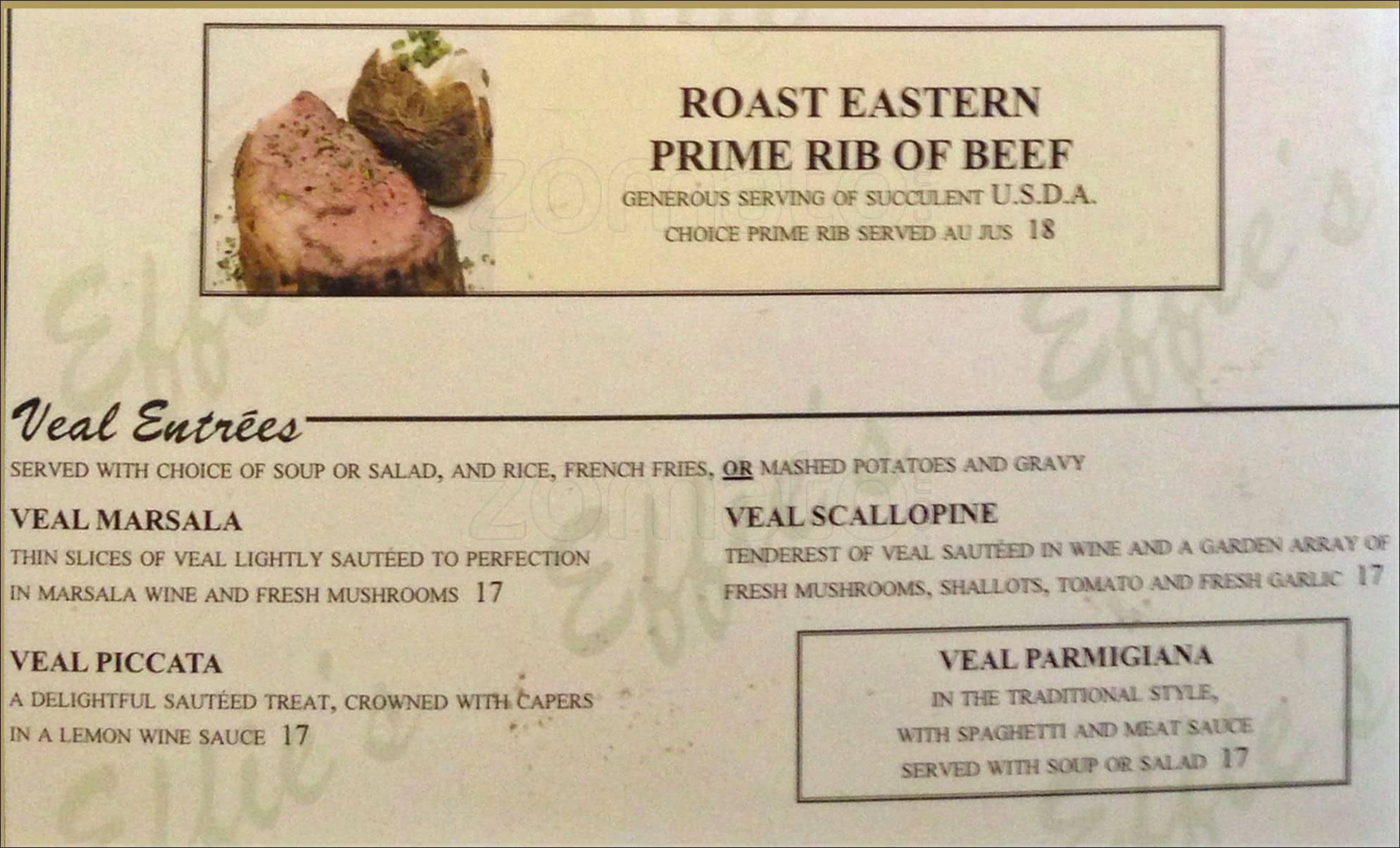 Menu at Effie's Restaurant & Bar, Campbell