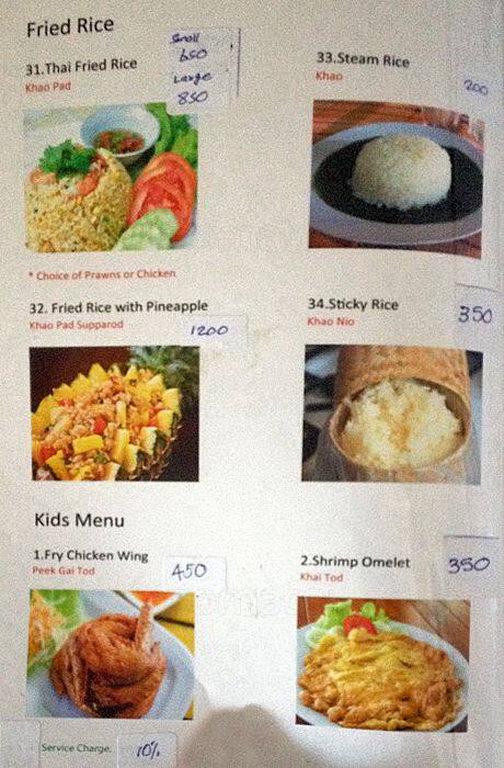 TOM YUM THAI menu