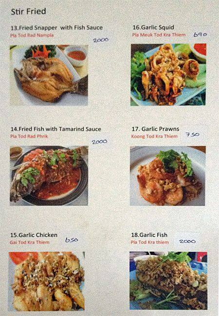 TOM YUM THAI menu